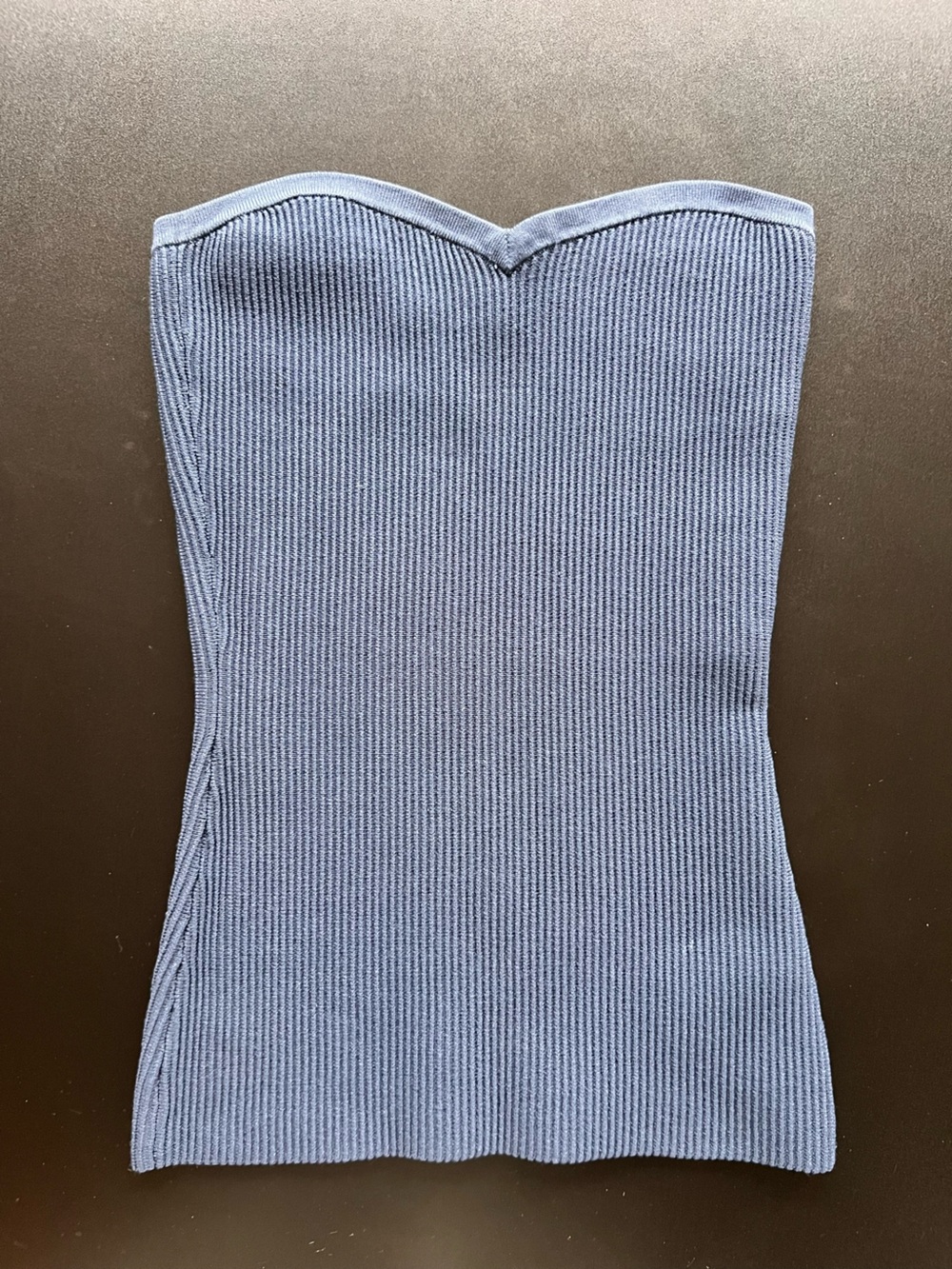 Babaton Navy Ribbed Knit Tube Top